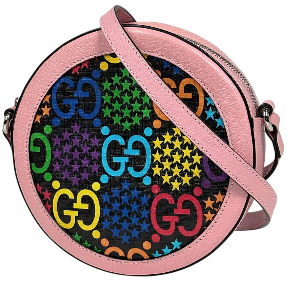 Gucci GG Psychedelic Shoulder Bag Canvas Black Pink Multicolor